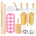 12PCS Pasta Maker Tool Set, Ravioli Mold Set, Ravioli Maker with Roller Wheel, Ravioli Cutter Set with Wooden Handle, Pasta Making Kit for Ravioli Press Mold Pasta Making Kit Accessories for Home (12)