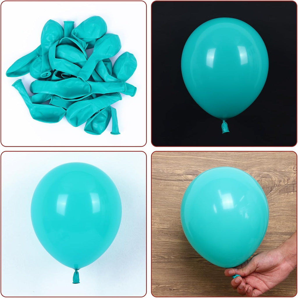 RUBFAC Teal Blue Balloons - 129-Piece Latex Garland Set for Birthdays, Weddings & Baby Showers | 5-18 Inch Sizes