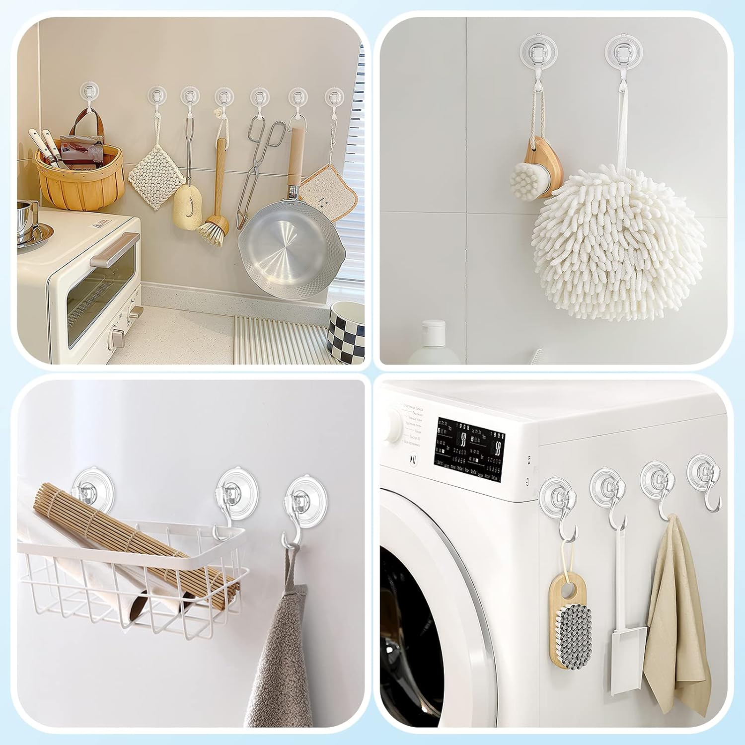 VIS'V Suction Cup Hooks - Heavy Duty Shower Hooks, Removable & Reusable, Clear | 2 Pcs