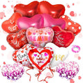 18 Pcs Valentines Day Balloons, 18 Inch Foil Valentine Heart Shaped Balloons for Valentines Day Party, Special Night Party Decorations (Valentine's Day)