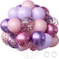 OuMuaMua Pink & Purple Balloons - 62 Pcs Lavender & Light Pink Latex Balloons for Birthday & Wedding Decor | 12 Inch
