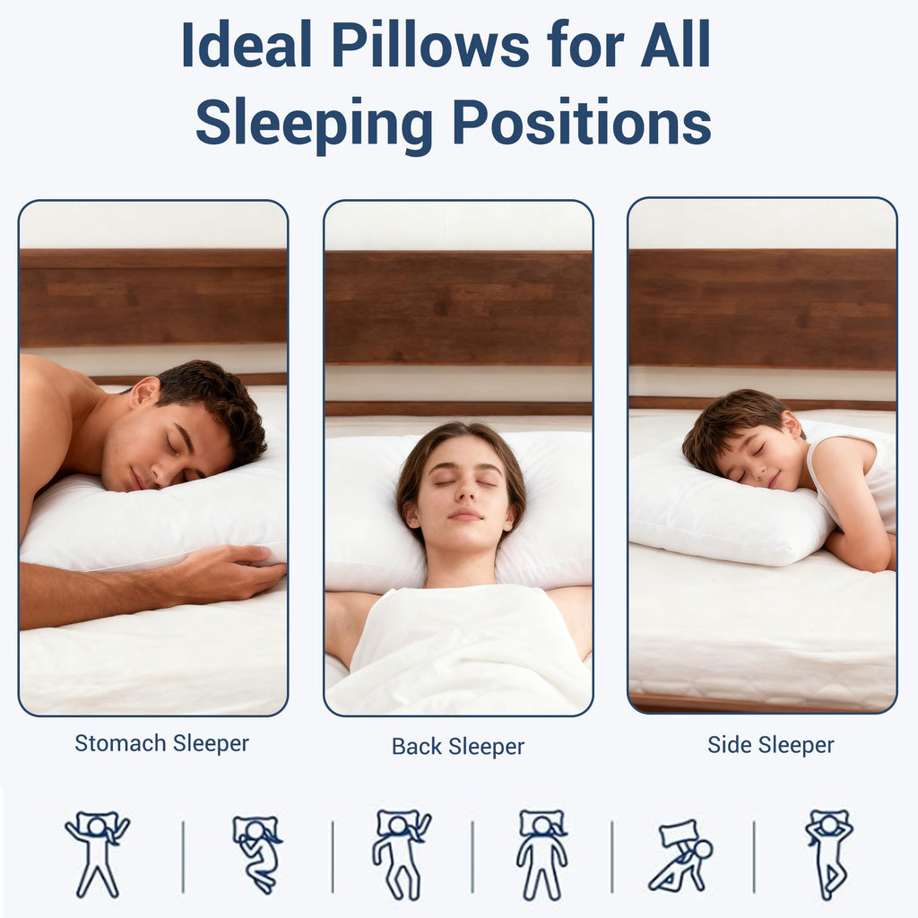 CULVE Bed Pillows King Size Set of 4 Pack for Sleeping- Medium Support 20"x36" Soft Pillow, Down Alternative Filling for Side Back Stomach Sleeper