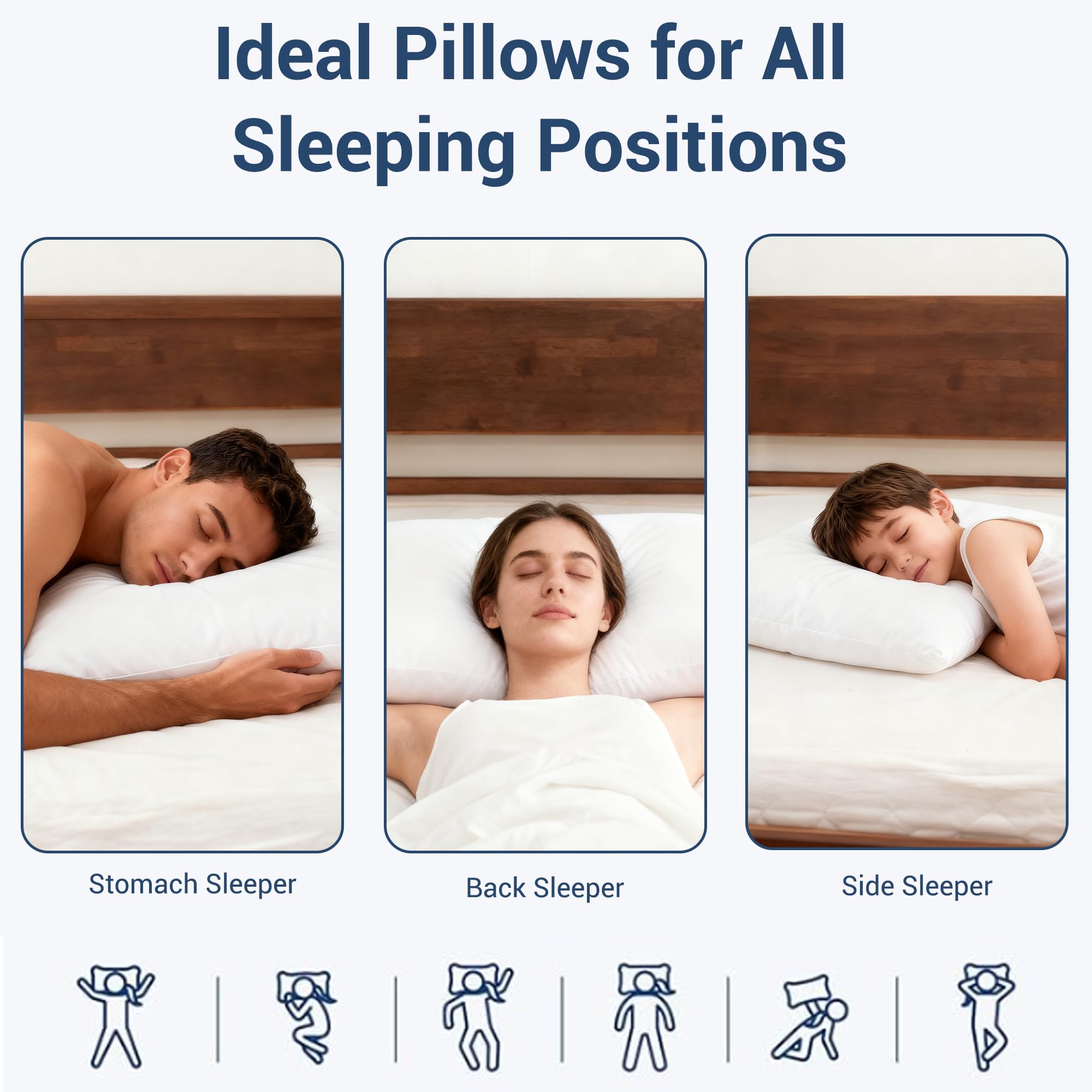 CULVE Bed Pillows King Size Set of 4 Pack for Sleeping- Medium Support 20"x36" Soft Pillow, Down Alternative Filling for Side Back Stomach Sleeper