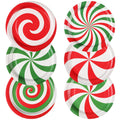 Umigy 60 Christmas Candy Paper Plates 9 Inch Christmas Red Green Disposable Plates Peppermint Cute Dessert Plates Tableware Xmas Dinner Plates Table Decorations for Holiday Birthday Party Supplies