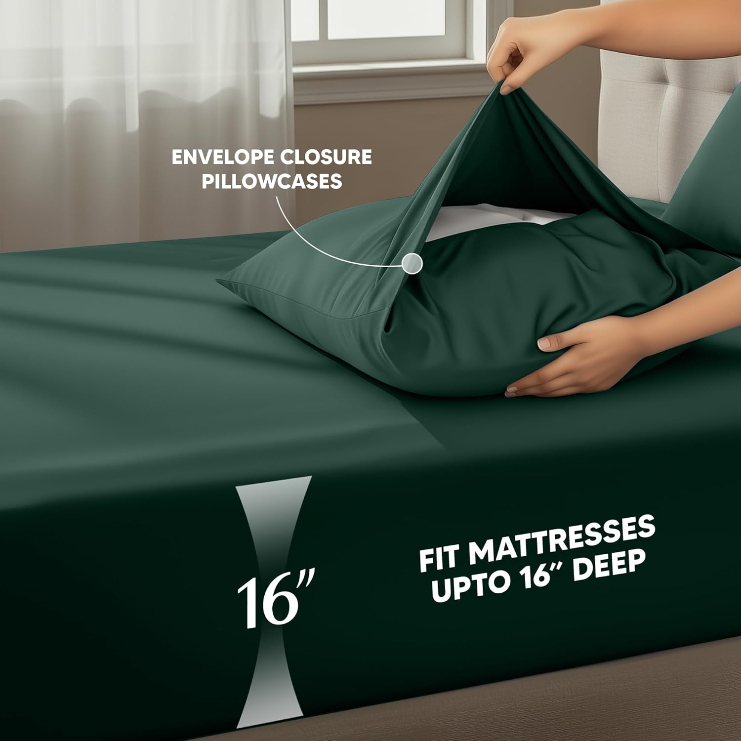 Utopia Bedding Twin Sheet Set - Soft & Breathable Microfiber, 3-Piece Bed Sheets | Emerald Green