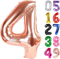 Rose Gold Number 4 Balloon - 40 Inch Giant Foil Balloon for 4th Birthday Party Decorations