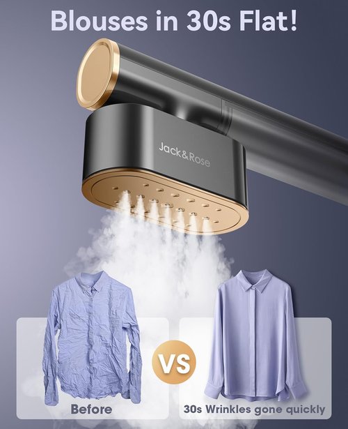 Jack & Rose Travel Steamer - 2-in-1 Portable Iron with 15s Heat-Up | Compact Design for Global Use