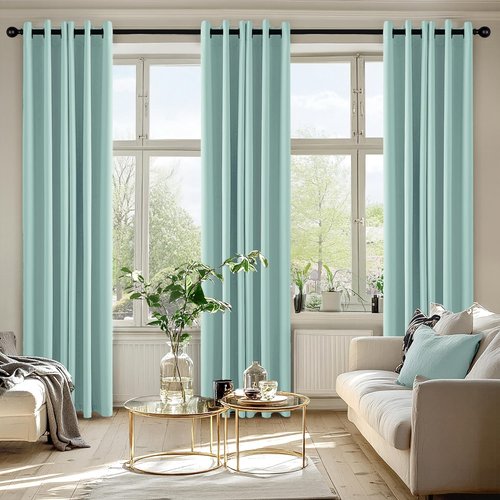 MIULEE Aqua Blackout Curtains - Thermal Insulated Room Darkening Drapes | 72-Inch, 2 Panels