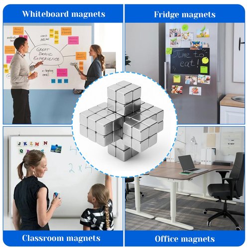QFGasre 130pcs Small Square Cube Magnets,Fun Magnet Fridge Magnets Rectangular Magnet TinyMagnets for CraftsMagnet for Whiteboard for Crafts BlockMagnet