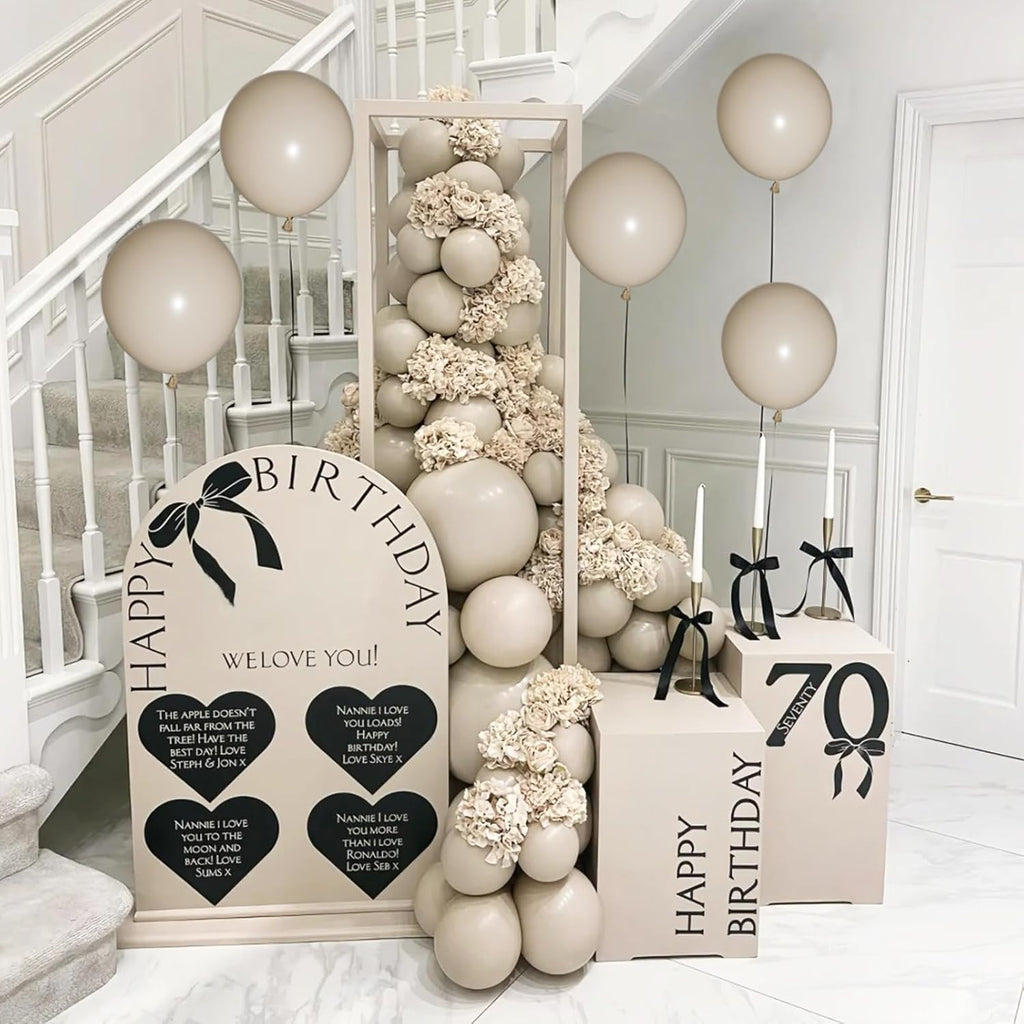 Skiennix 12-Inch Sand White Latex Balloons - 110 Pack for Birthday Parties, Baby Showers & Weddings