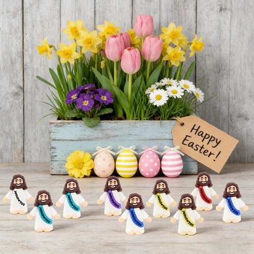 Little Jesus Figurines | 100 Pack of Pocket-Sized Jesus Figures for Church Events & Baptism Gifts
