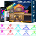 Sxlofty 300FT Permanent Outdoor Lights for House,RGB+IC Smart Outdoor Decor,Scene Modes, App/Remote Control,IP67 Waterproof, for Christmas,Holiday, Daily & Pool Party Decor, House Roof Lighting