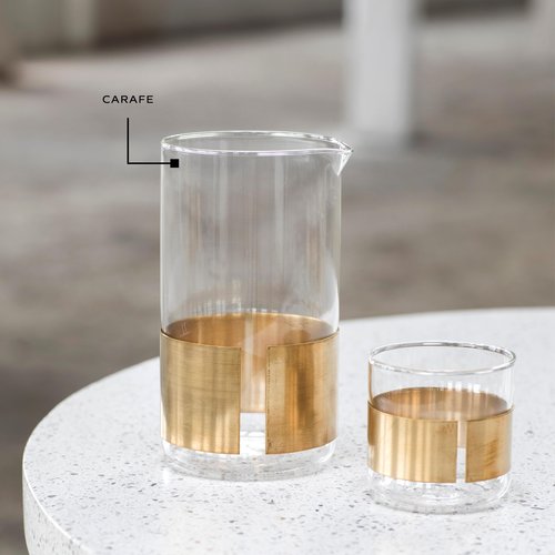 Serax Copper Glass Water Pitcher | Copper chemistry glassware by Niels Datema | Wine Carafe Decanter | Clear Bottle Container for cold Drinks | Beverage Dispenser for Fridge | Replacement