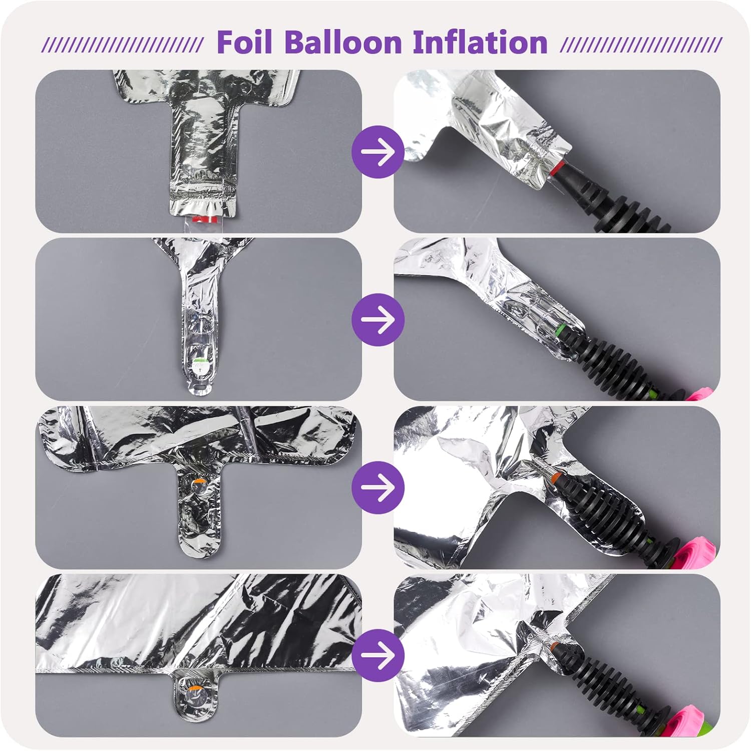 PartyWoo Metallic Purple Foil Balloons - 22 Inch Jumbo Round Mylar Balloons for Halloween & Birthday Decor