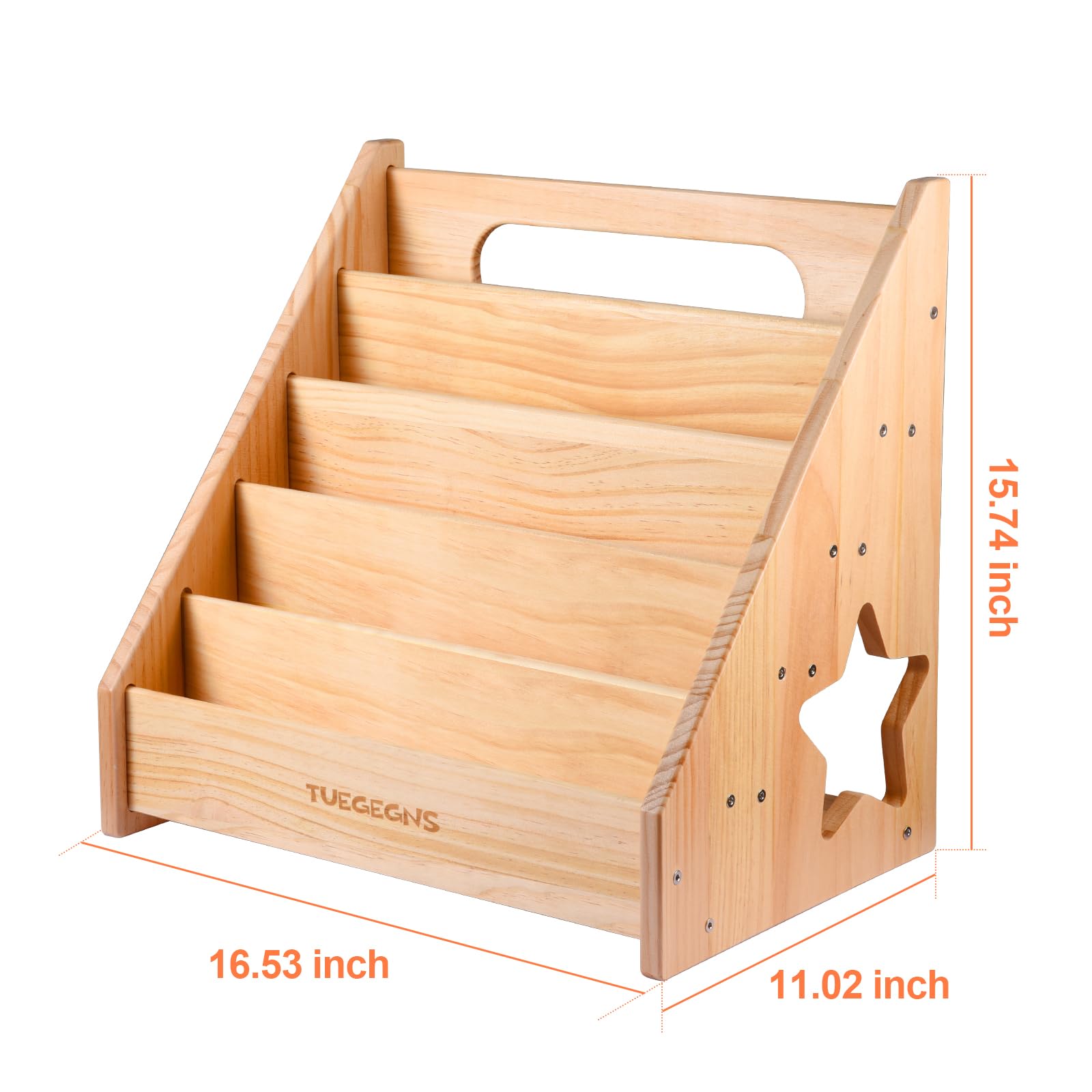 TUEGEGNS Montessori Bookshelf,Toddler Bookshelf for Kids,Organize Your Little One's Reading Adventure with Our Bookshelf - Perfect for Kids!(Wood)