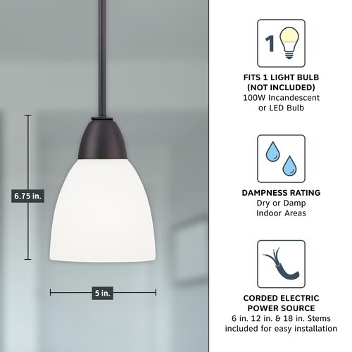 Designers Fountain 15005-MP-34 Torino Mini Pendant, Oil Rubbed Bronze