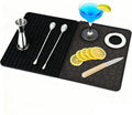 Bar Mat for Countertop，Bar Mat, Multifunctional Folding Cocktail Mat with Cutting Board, 18" X 12"(Black) Drying Mats,Bar Accessories, Bar Decorations for Home, Outdoor Bar Accessories,Travel