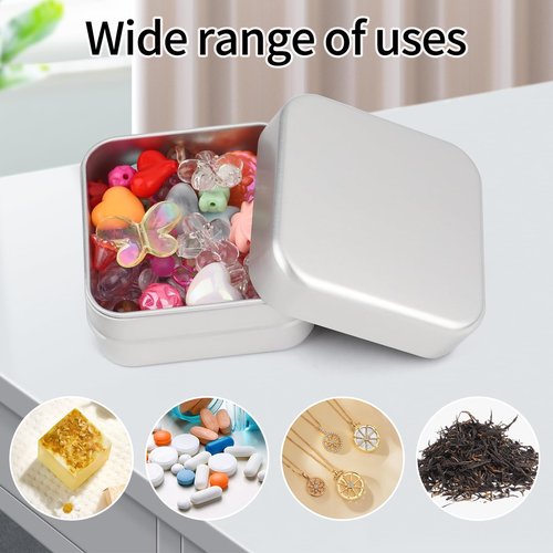 2PCS Aluminum Travel Soap Container with Lid Self Draining Soap Dish Metal Storage Rack, Square Portability Moisture Resistant Metal Soap Holder Home or Travel(3 x 3 x 1.5 Inch)