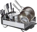 KitchenAid Dish Rack - Large Capacity, Rust Resistant with Angled Drain Board & Removable Caddy | Light Grey