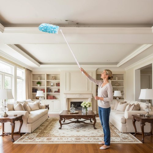 50 Count Duster Refills 360° Heavy Duty Duster Refills Compatible with Swiffer Duster, Multisurface Heavy Duty Duster Replacements with 1 Short Handle and 1 Extenda Handle