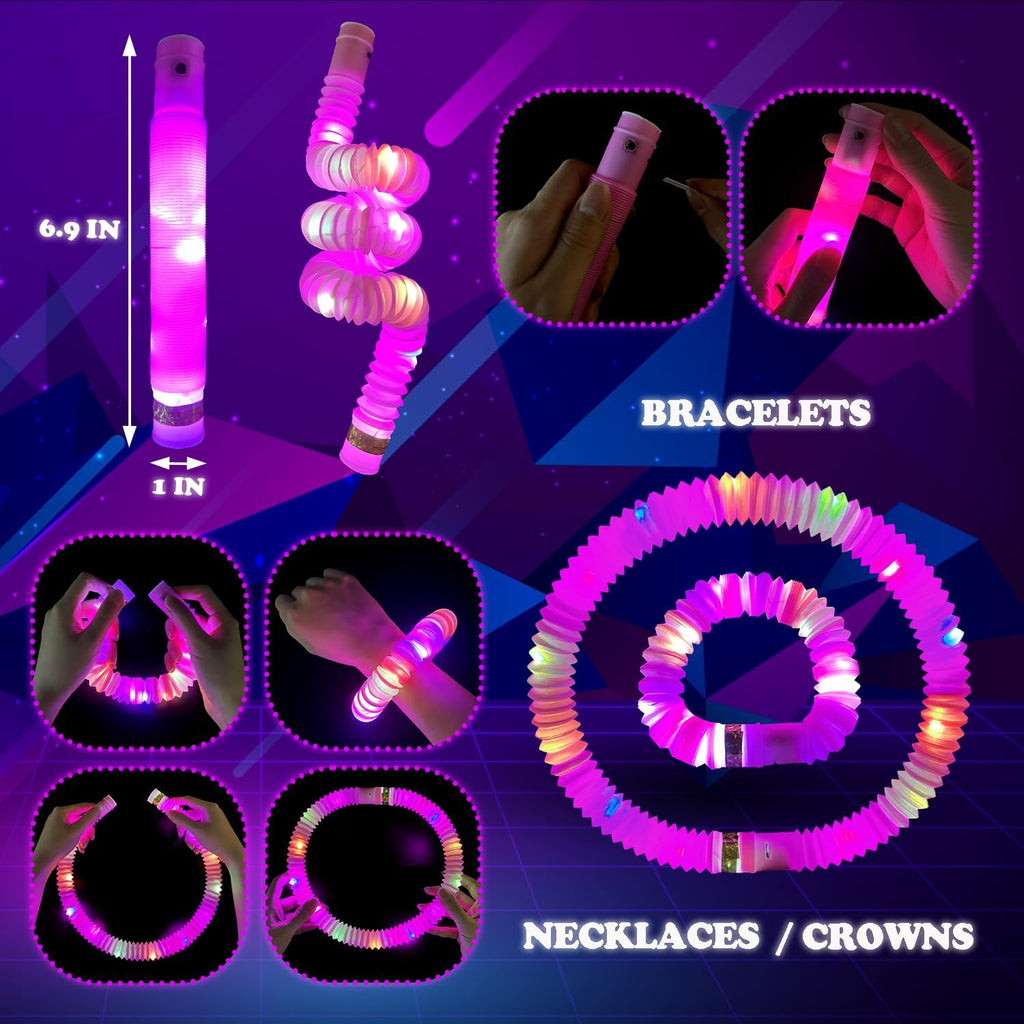Skiennix Pink Glow Sticks - 24 PCS Party Favors & Accessories for Kids' Graduation & School Events