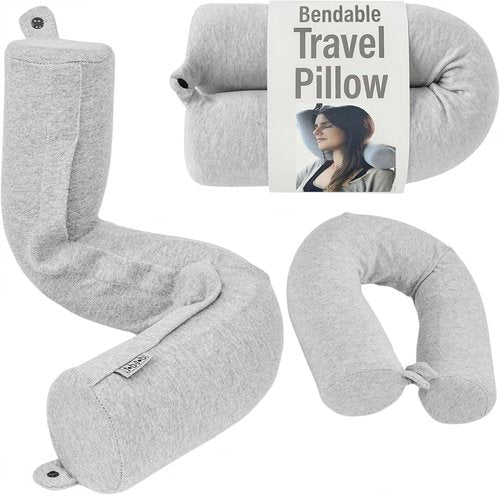 Dot&Dot Twist Memory Foam Travel Pillow - Adjustable Neck Support for Airplanes | Comfortable Travel Pillow
