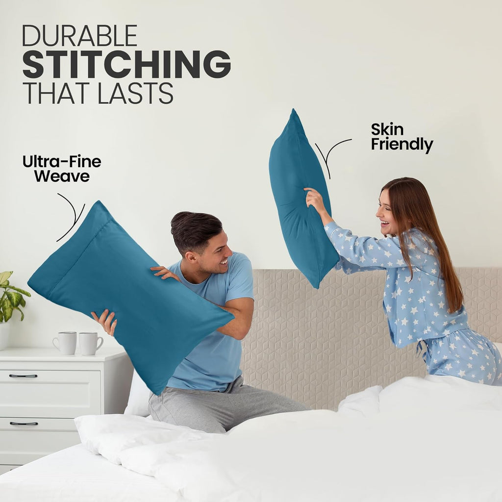 Utopia Bedding Queen Pillow Cases - Soft Brushed Microfiber - 2 Pack, Denim Blue, 20 x 30 Inches