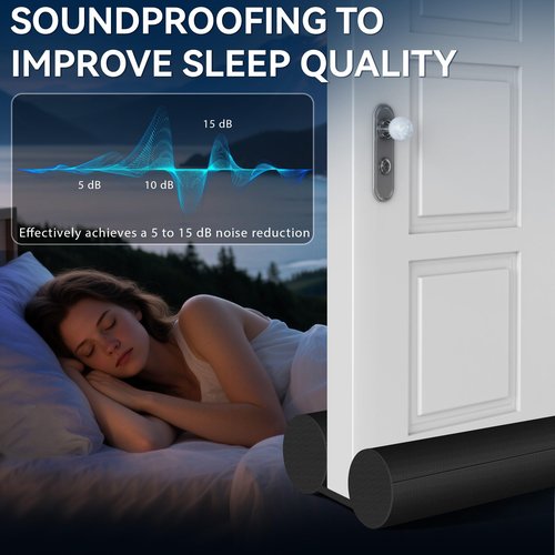 (2 Pack) Under Door Draft Stopper, Draft Stopper for Bottom of Door, Adjustable 30-36 Inch Door Draft Blocker, Under Door Gap Filler, Easy Install Door Seal, Helps Reduce Drafts, Noise and Heat Loss