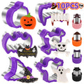 NPET Halloween Cookie Cutters for Kids Lunch 10Pcs, DIY Uncrustable Halloween Kids Lunch Cookie Cutters Peanut Butter & Jelly Cookie Cutter Gifts Press Boys Girls Purple