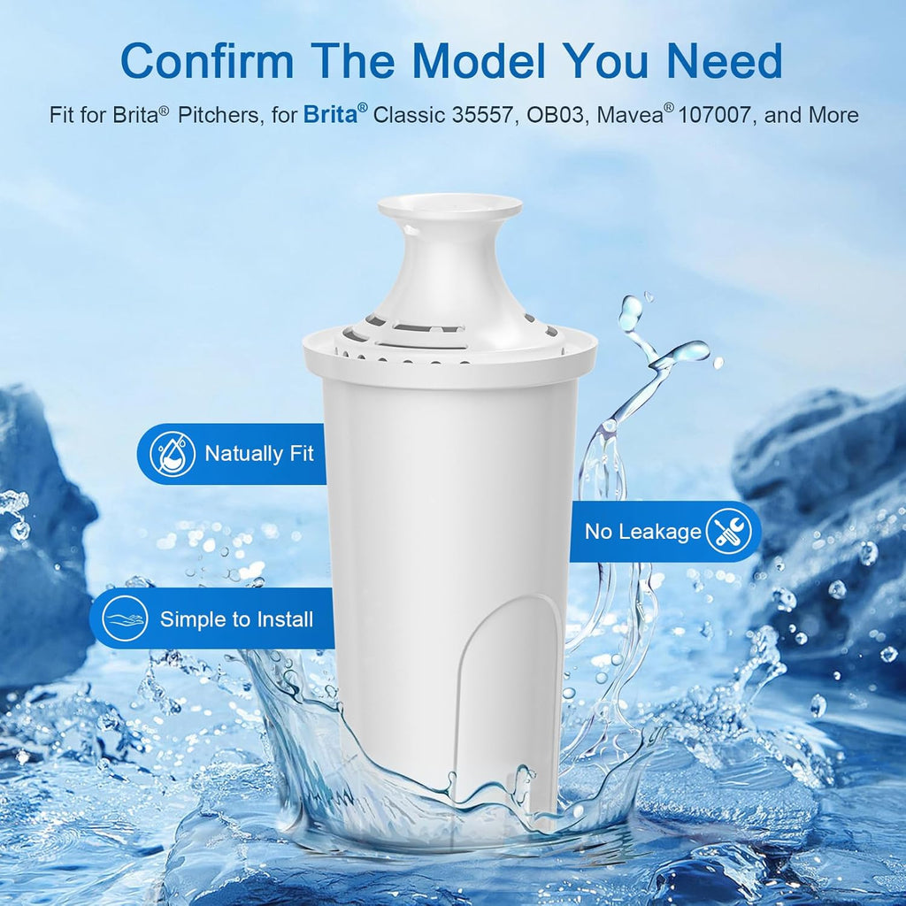 Brita Water Filter Replacement - Reduces Chlorine & Bad Taste | Lasts 2 Months | 3 Filters Included