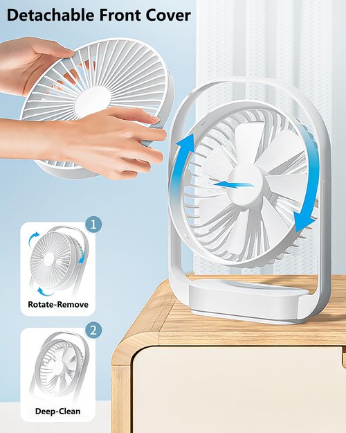 GIIKNEW Magnetic Cruise Ship Approved Fan with LED Light, 4000mAh Battery Operated Portable Fan with 4 Speeds, Magnetically Sticks on Cabin Ceilings and Walls