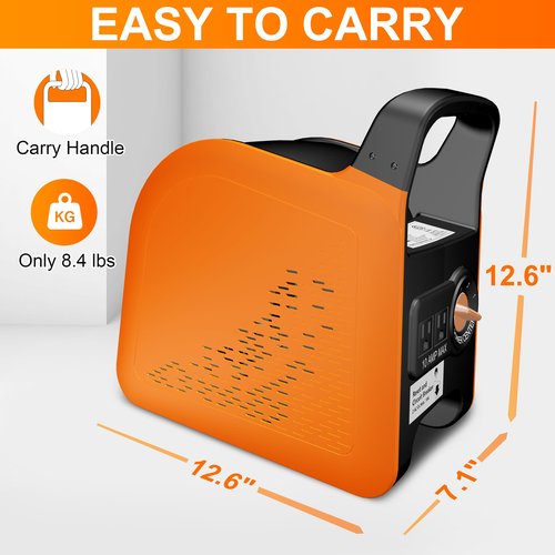 Puligoth Portable Blower Fan for Home: High Velocity Floor Fans for Cooling and Drying - Air Mover with 185° Rotating for Bedroom, Garage, Shop and Gym, 3 Speeds Utility Fan with 2 AC Outlets, Orange
