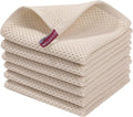 Homaxy Kitchen Dish Cloths - 100% Cotton Waffle Weave, Ultra Soft & Absorbent, 12x12 Inches, 6-Pack, Beige