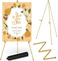 Display Artist Easel Stand - 63" Collapsible Tripod for Easy Folding & Adjustable Art Display - Gold