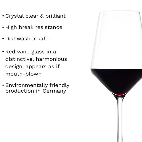 Stölzle Lausitz Red Wine Glasses Revolution Set of 6, 16 1/2 oz – Premium Crystal Glasses for Red Wine – Elegant Goblets for Maximum Aroma – Dishwasher & Shock Resistant