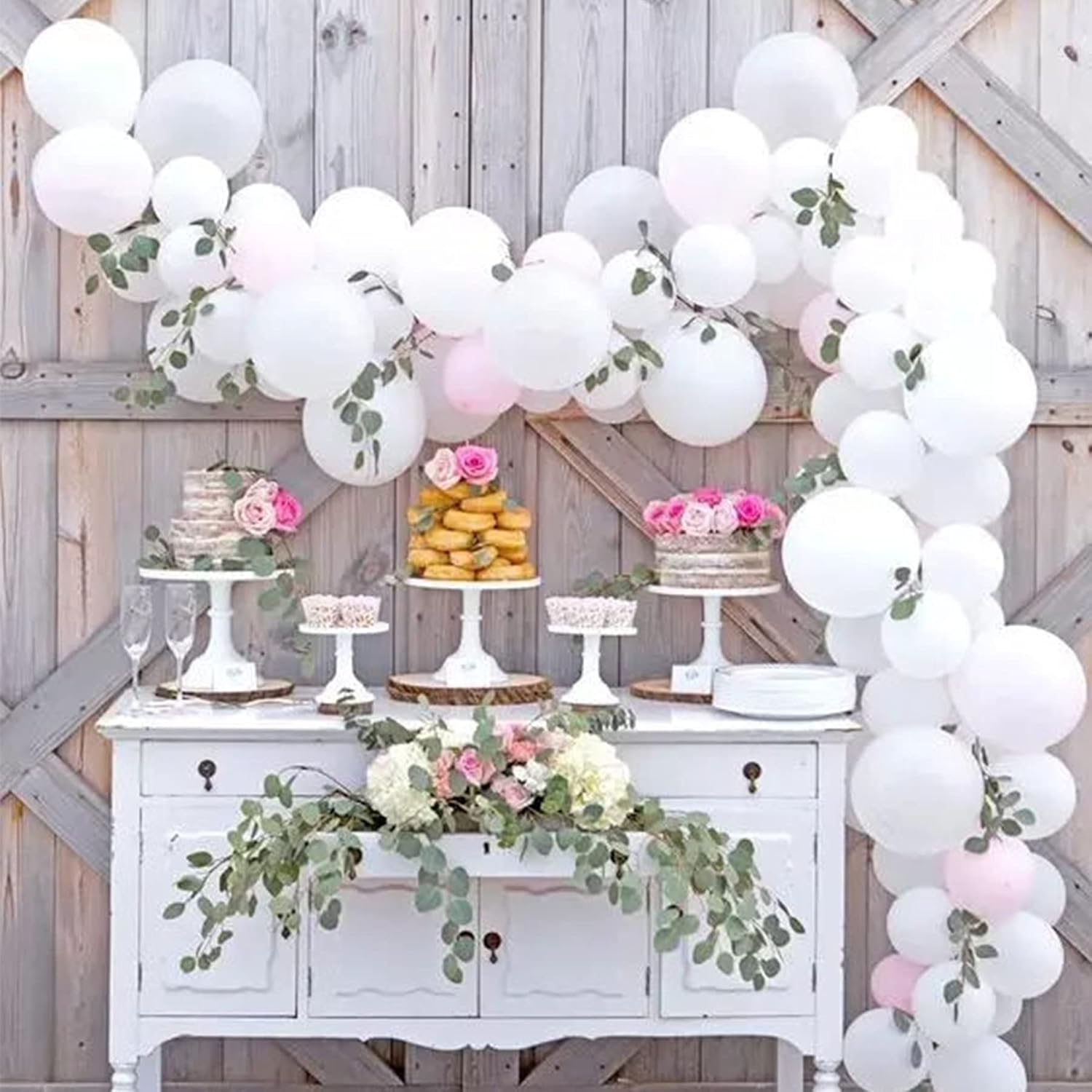 ASIYUHY White Balloons - 100 Pack 12 Inch Latex Balloons with 2 Rolls of Ribbon for Parties & Events