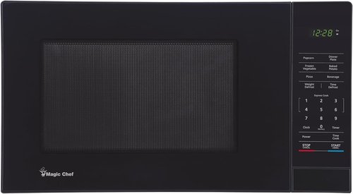 Magic Chef Microwave Oven - 1000 Watts Compact Countertop Appliance | 1.1 Cu. Ft., Black, Digital with One-Touch Cooking & Child Lock
