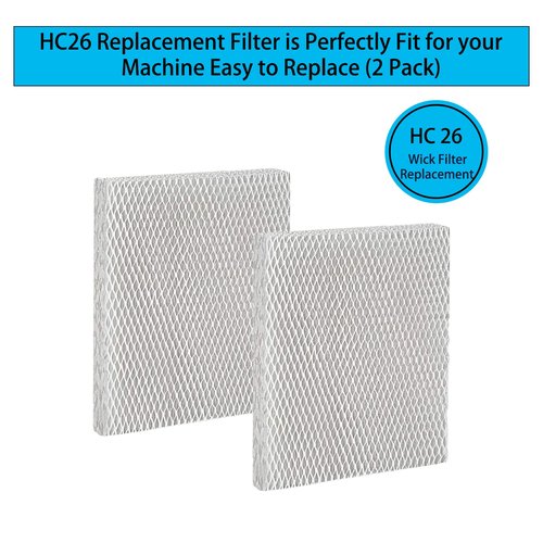 HC26 Humidifier Wick Filters Pad Replacement for Honey-well HC26P HC26E1004 HC26E1002-U HC26A1008 Fit for HE260 HE265 HE360 HE365, Aprilaire 350 360 560 568 600 700 760 769-2 Pcs