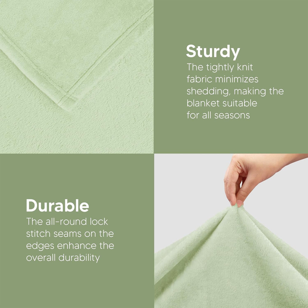 Utopia Bedding Fleece Blanket - Luxury Soft Sage Green King Size Microfiber (90x102 Inch)