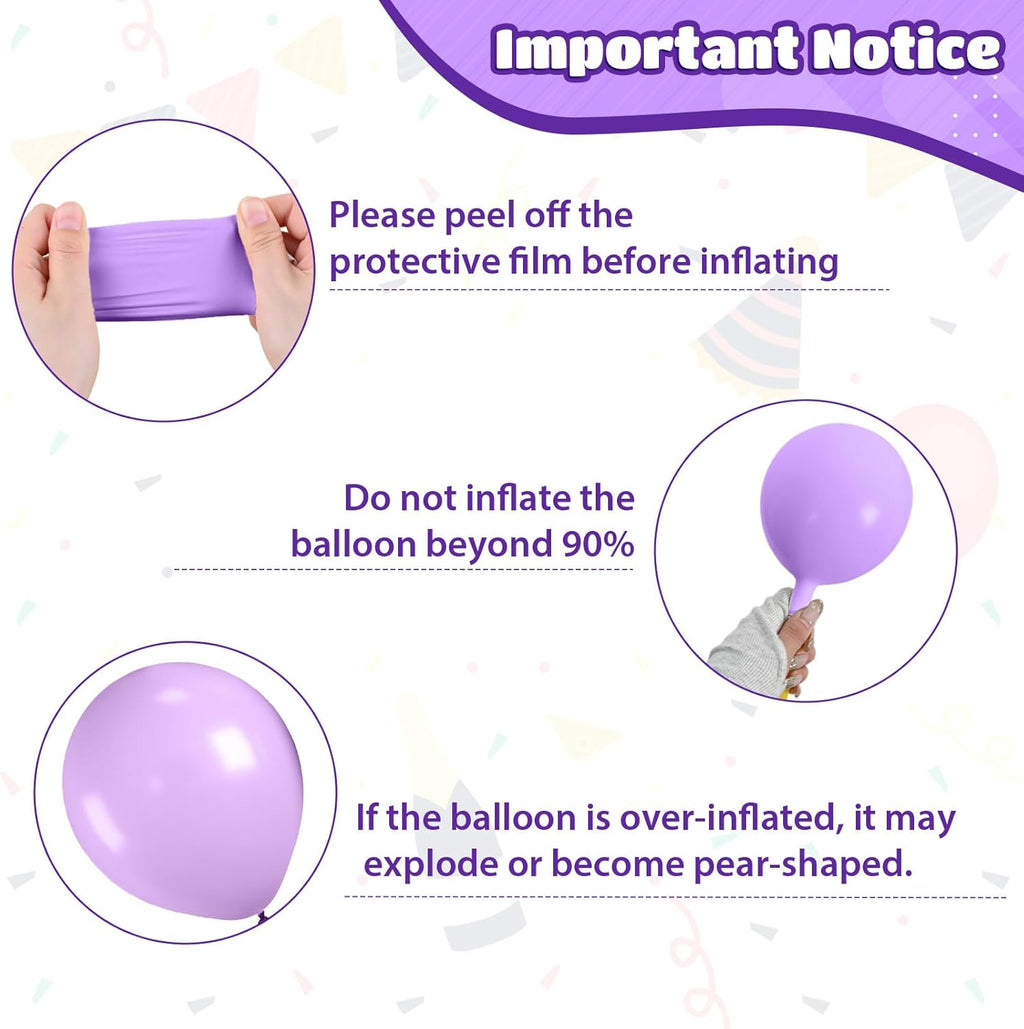 Skiennix Pink & Purple Balloons - Metallic Confetti Latex for Birthday & Wedding Decor