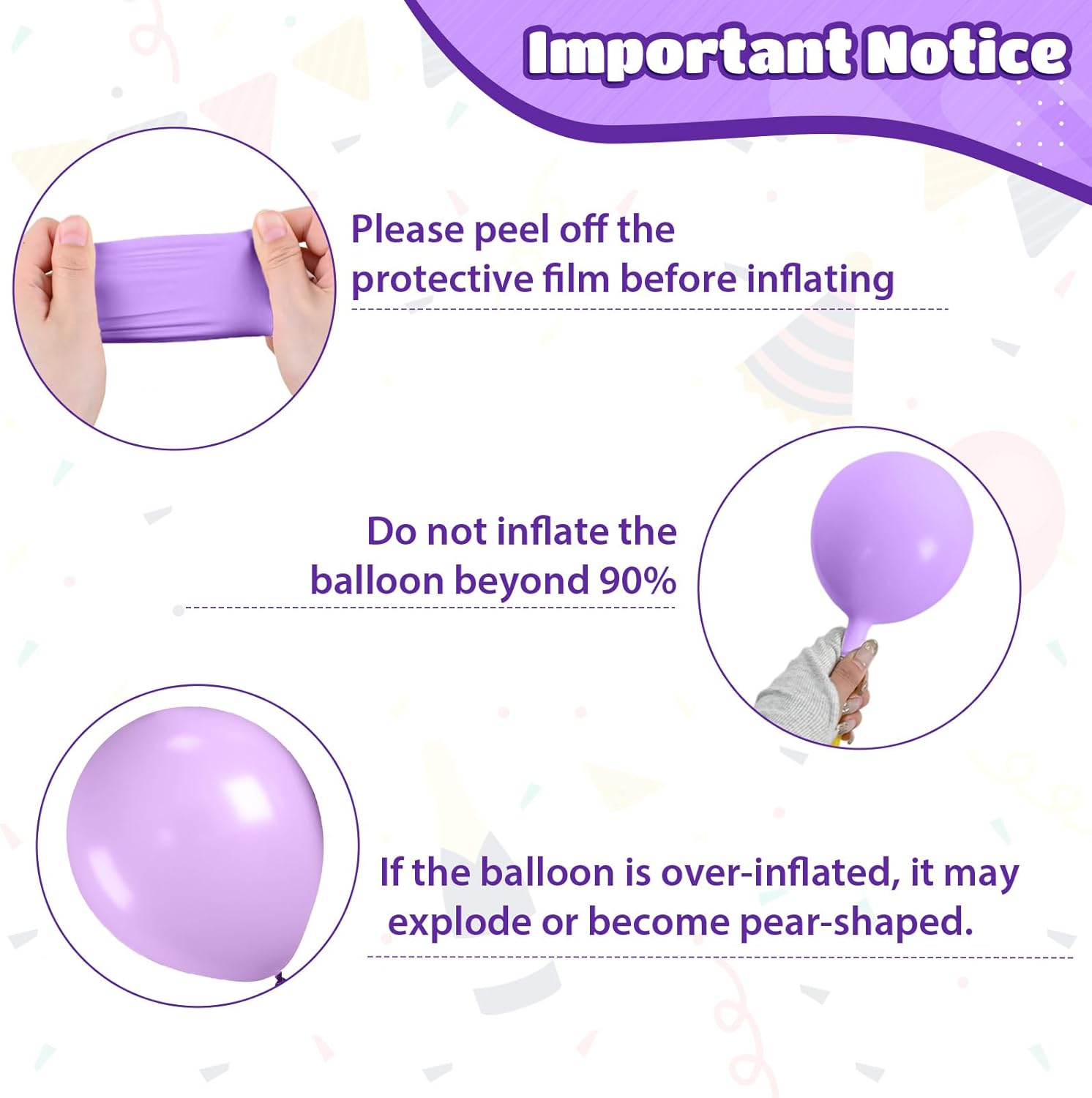 Skiennix Pink & Purple Balloons - Metallic Confetti Latex for Birthday & Wedding Decor