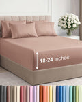 Skiennix Extra Deep Cal King Sheet Set | 6-Piece Breathable Cooling Bedding - Soft, Wrinkle-Free Mauve