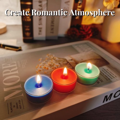 Unscented Colored Tealight Candles, Soy Wax with 4-5h Long Clean Burning, Perfect for DIY Candle Painting, Meditation, Witchcraft, Spell Chime Candles, Home Decor, and Gifts (Dark Color Series)
