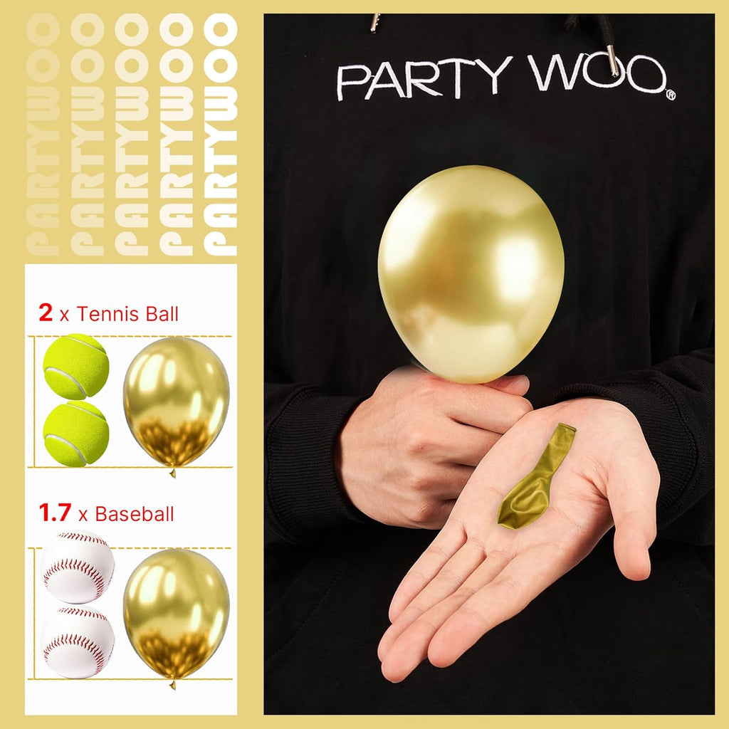 PartyWoo Metallic Gold Balloons - 50pcs 5 Inch Chrome Latex Balloons for Celebrations & Events