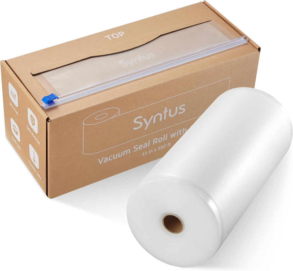 Syntus Vacuum Sealer Bags - 11" x 150' Heavy-Duty BPA-Free Roll with Cutter for Food Storage & Meal Prep