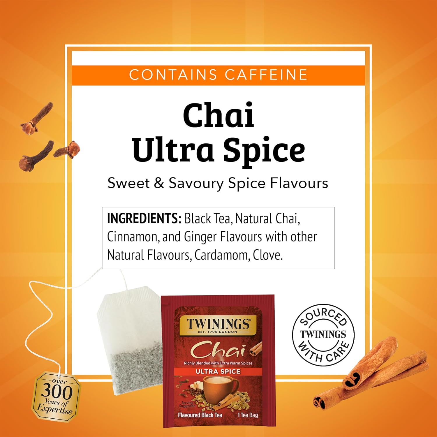 Twinings Ultra Spice Chai Tea - Rich Flavor Blend | 1.41 oz, 20 Tea Bags