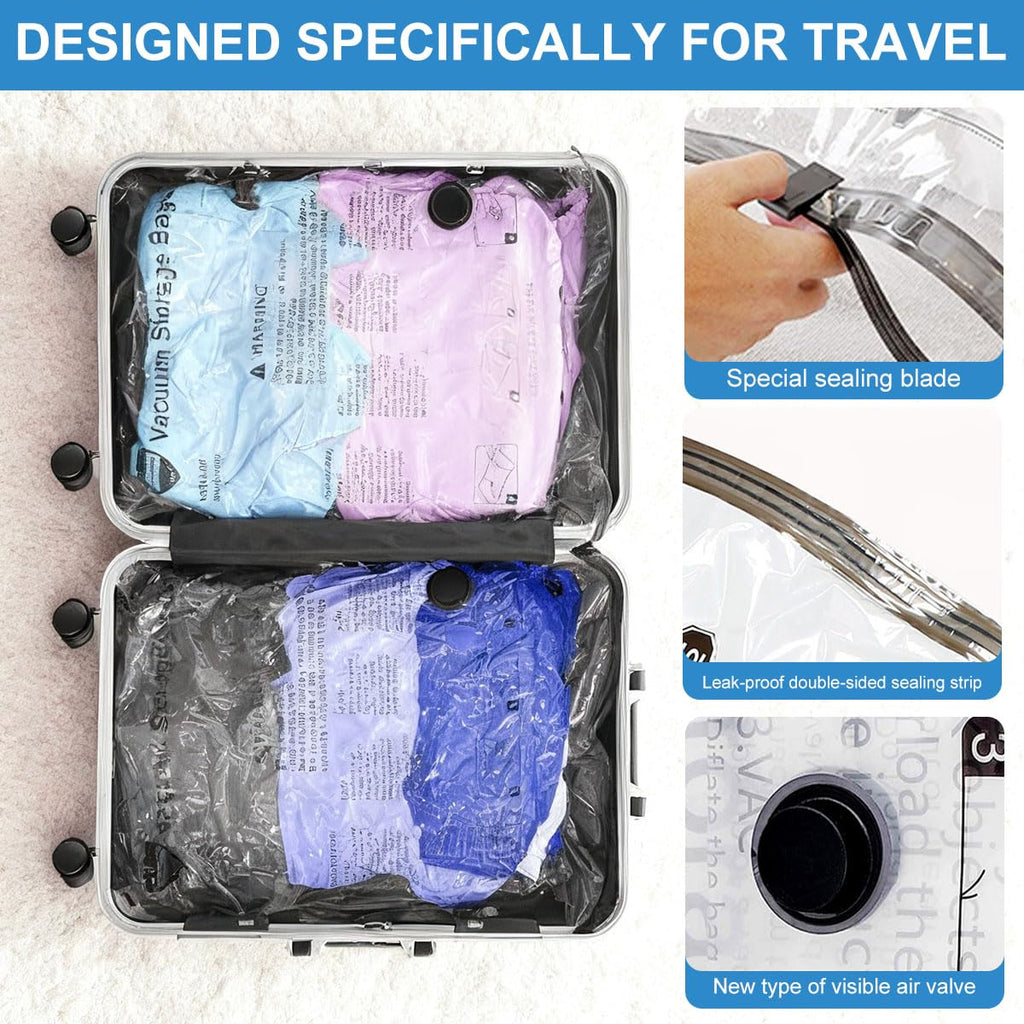 Space Saver Vacuum Storage Bag With Pump for Clothing,Vacuum Seal Bag Vacuum Packing Bags for Travel Luggage, Blankets, Bedding and Home Storage (13 Combo-5S+4M+4L)
