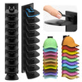 Volnamal Hat Organizer for Baseball Caps, 2 Pack Hold Up to 40 Hats, Hat Rack for Wall Space Saving, Hat Hanger w/Strong Adhesive Hat Storage Holder Display for Closet Door and Wall (Black)