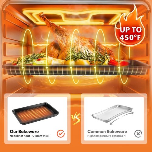 Half Sheet Pan by [Brand Name] - 17.3” x 13.1” Non-Stick Baking Sheets | Heavy-Duty Cookie Trays