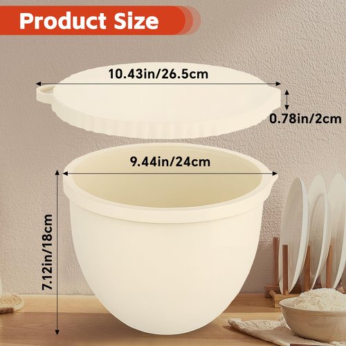 Silicone Bowl Liners for KitchenAid 5 Qt Tilt-Head Stand Mixer, Thicker Non-Stick Mixer Bowl Liners, Odorless Heat & Cold Resistant, Easy Clean, Set of 3 with Lids